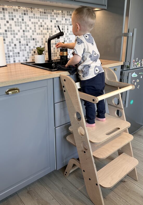 Montessori Learning Tower | Adjustable Chair | Kitchen Step Helper Louis