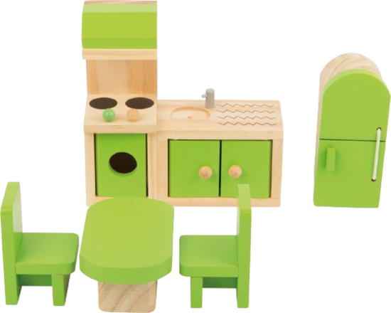 Wooden Dollhouse Kitchen Furniture Set