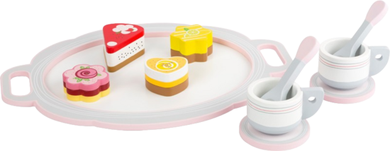 Wooden Coffee & Cake Play Set for Children, 13 Pieces