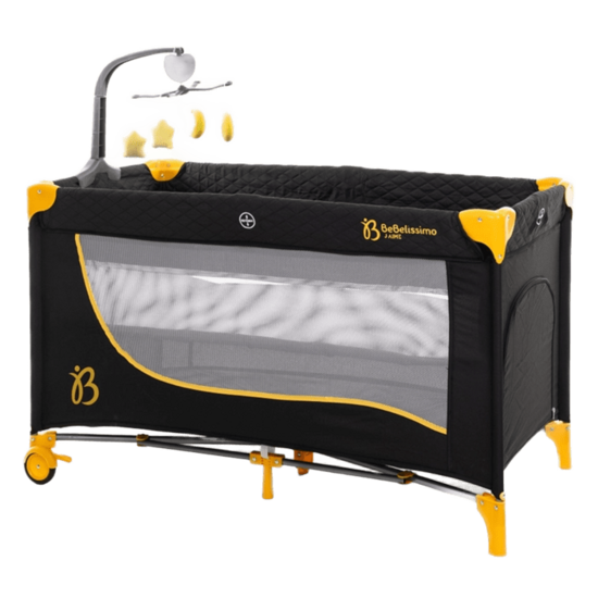 Saliekama ceļojumu gultiņa ar diviem augstuma līmeņiem (60 × 120 cm)