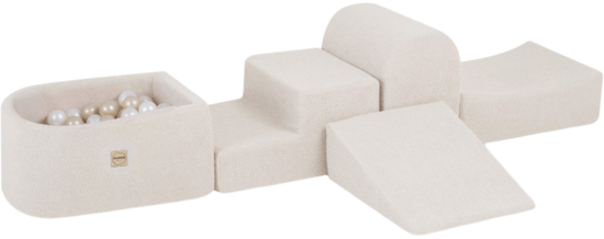 Mīksto rotaļu kluču komplekts bērniem ar bumbiņu baseinu (100 bumbiņas) dažādās krāsās