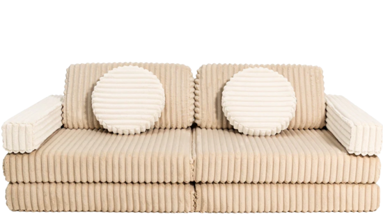 Žaidimų sofa „Corduroy Waffle“ — 160 cm, dviejų spalvų