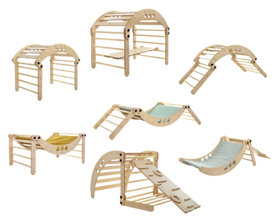 Playhouse | LUULA Adjustable Pikler Climbing Triangle with Rocking Arch