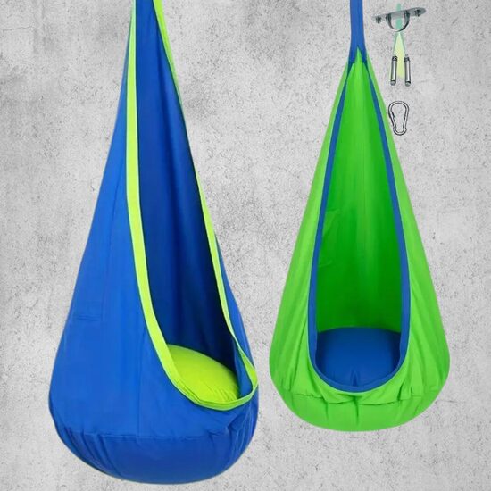 Hanging pod chair for kids – cozy sensory swing for relaxation and play