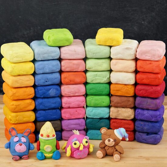 Krāsains gaisa žūstošs īpaši viegls veidojamais māls bērniem – radošais komplekts (50 × 10 g)