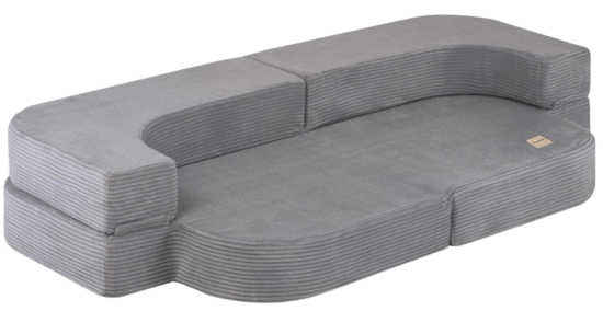 Bērnu dīvāns-gulta ar salokāmu dizainu, lietus pelēka (170 × 125 cm)